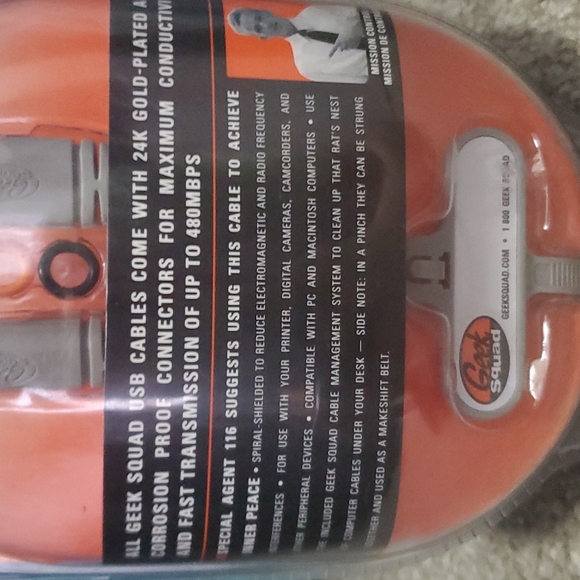 Geek Squad 10' USB Gold Cable A-B *NEW* GS-10UAB - Picture 3 of 6